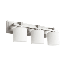 3 Light 24" Wide Bathroom Vanity Light with Satin Opal Shades