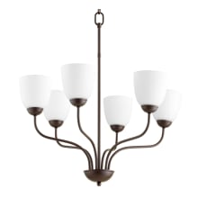 6 Light 25" Wide Chandelier