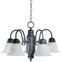 5 Light 1 Tier Mini Chandelier with Bell Shades