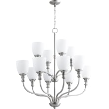 Richmond 12 Light 34" Wide Chandelier with Satin Opal Shade