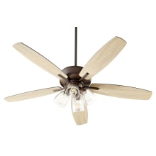 Breeze 52" 5 Blade LED Indoor Ceiling Fan with Tapered Glass Shades