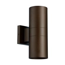 Cylinder 2 Light 12" Tall Outdoor Wall Sconce