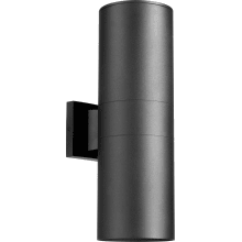 Cylinder 2 Light 17" Tall Outdoor Wall Sconce
