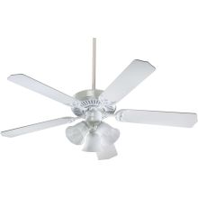 52" 5 Blade 3 Light Indoor Ceiling Fan  - Light and Blades Included from the Capri Collection