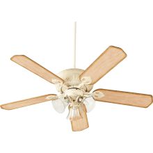 Chateaux Uni-Pack 52" 5 Blade Hanging Indoor Ceiling Fan with Reversible Motor, Blades, and Light Kit