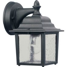 1 Light Outdoor Wall Sconce with Clear Water Glass Shade