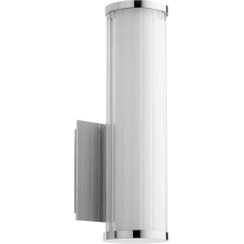 13" Tall LED Wall Sconce with Ribbed Glass Shade