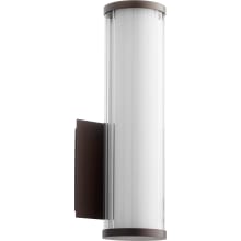 13" Tall LED Wall Sconce with Ribbed Glass Shade