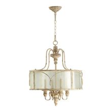 Salento 4 Light 22" Wide Single Tier Chandelier with Drum Glass Shade