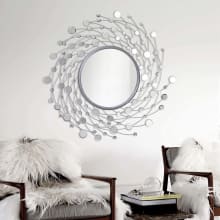 Como 38" Round Contemporary Sunburst Spiral Wall Mirror