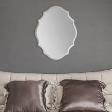 Emma Frameless Scalloped Edge Brocade Style Wall Mirror