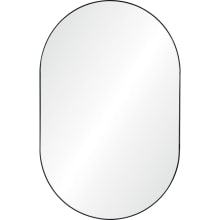 Webster 26" Wide Sleek Oval Thin Framed Bathroom Vanity Wall Mirror