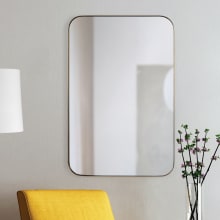 Edwin 36" X 24" Contemporary Inset Vanity Bathroom Wall Mirror with Rounded Corners