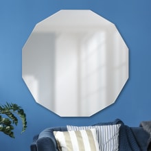 Ovada 40" X 40" Large Modern Frameless Polygon Vanity Bath Wall Mirror