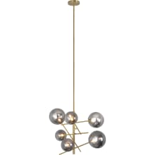 Gilmour 29"W Retro Modern Abstract 4 Light Chandelier with Smoked Black Glass Globes