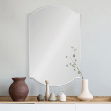 Kale 24" Wide Modern Frameless Beveled Edge Wall Mirror with Arched Top and Bottom