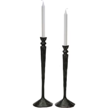 Bollington Set of 2 - Traditional Aluminum Taper Candle Holders - Candles Not Included