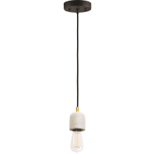 Hayton 4"W Single Mini Pendant with Open Vintage Bulb and Marble Accent