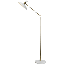 Troilus Single Light 55" High Boom Arm Floor Lamp with Metal Shade