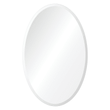 Frances 28" x 18" Oval Frameless Vanity Bathroom Accent Wall Mirror with Beveled Edge