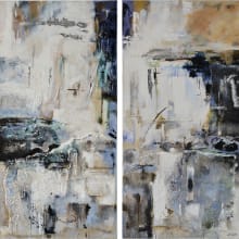 Yaffa 60" x 30" Frameless Abstract Painting - Set of 2