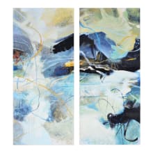 Aquarius 70" x 30" Frameless Abstract Painting - Set of 2