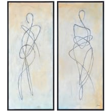 Self 49" x 21" Framed Abstract Painting - Set of 2