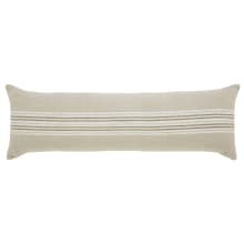 Felipe Geometric Linen Covered Feather Filled Lumbar Pillow