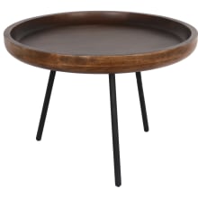 Brett 23-3/4" Diameter Wood Top Iron African Coffee Table