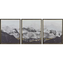 Manford 21.5" X 17.4" (each) Mountain Landscape Wall Art with Black Frame - Set of 3