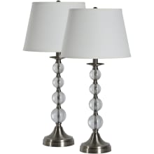 Venezia Set of (2) 14" Wide Accent Table Lamps  with Crystal Accents and 3 Way Switch