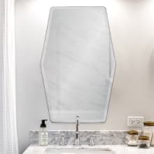 Tel Aviv 36" X 24" Hexagon Frameless Beveled Edge Vanity Bathroom Wall Mirror