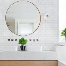 Oryx 30" Round Framed Vanity Bathroom Wall Mirror