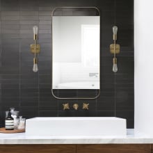 Zariyah 20" X 38"  Modern Minimalist Vanity Bathroom Wall Mirror