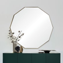 Cruz Decagon 40" x 38" Modern Geometric Vanity Bathroom Wall Mirror