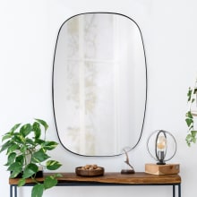 Bergen 36" X 24" Soft Corner Rectangular Contemporary Vanity Bathroom Wall Mirror