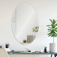 Yen 36" x 24" Oval Frameless Beveled Vanity Bathroom Wall Mirror