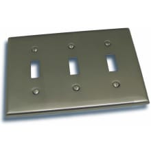 4.5" X 6.375" Triple Toggle Switch Plate Featuring a Rustic / Country Theme