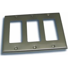 4.5" X 6.375" Triple Rocker Switch Plate Featuring a Rustic / Country Theme