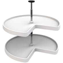 Value Line 28 Inch Kidney 2 Shelf Lazy Susan Set with Adjustable 26-31 Inch Shaft