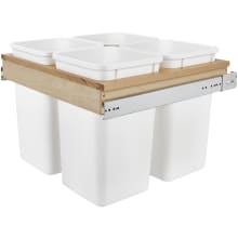 Wood Classics 23-1/4" Wood Top Mount Pull Out Quad Waste Container