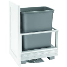 Contemporary 16" Aluminum Pull Out Waste Container with Soft Open and Close for Reduced Depths