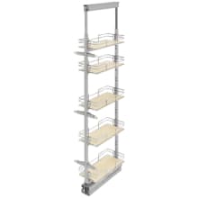 Contemporary 8-5/8" Adjustable Solid Surface Pantry System for Tall Pantry Cabinets with Soft Close