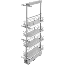 Contemporary 9-5/8" Adjustable Solid Surface Pantry System for Tall Pantry Cabinets with Soft Close