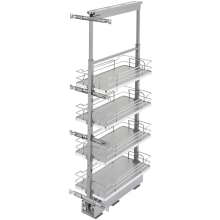 Contemporary 11-9/16" Adjustable Solid Surface Pantry System for Tall Pantry Cabinets with Soft Close