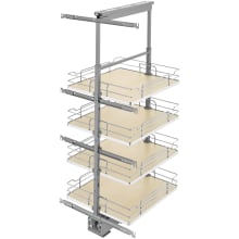 Contemporary 19" Adjustable Solid Surface Pantry System for Tall Pantry Cabinets with Soft Close