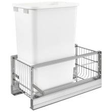 Contemporary 21-15/16" Aluminum Pull Out Waste Container for Full Height Cabinets with Soft Close