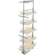 Contemporary 14-9/16" Adjustable Solid Surface Pantry System for Tall Pantry Cabinets with Soft Close