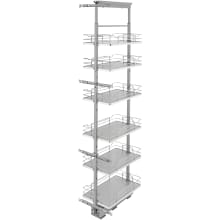 Contemporary 14-9/16" Adjustable Solid Surface Pantry System for Tall Pantry Cabinets with Soft Close