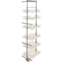 Contemporary 17-5/8" Adjustable Solid Surface Pantry System for Tall Pantry Cabinets with Soft Close